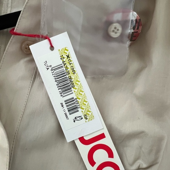 Fiorucci Cream Button-Up Romper Size 42 IT/ 6 US Elastic waist Cotton NWT - Picture 5 of 12